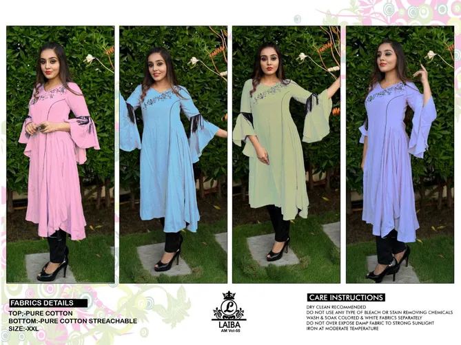 Laiba Formal Cotton Edition 55 Casual Wear Fancy Designer Pure Cotton flex Top Readymade Collection